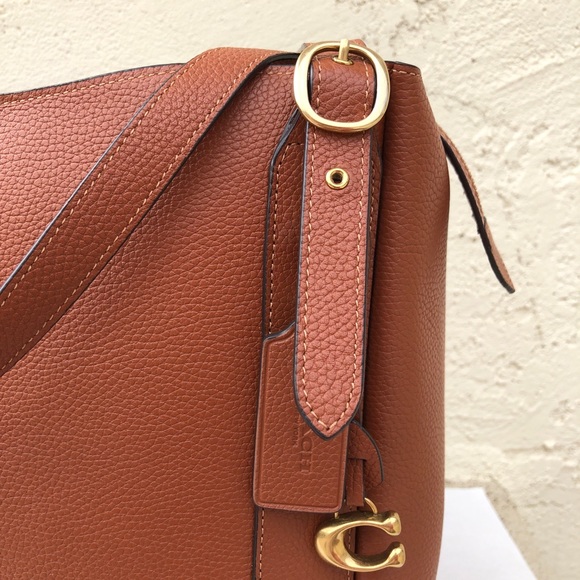 NWT COACH C8353 Alana Pebble Leather Tote - B4/Saddle Color, Dust Bag Included - Picture 8 of 14